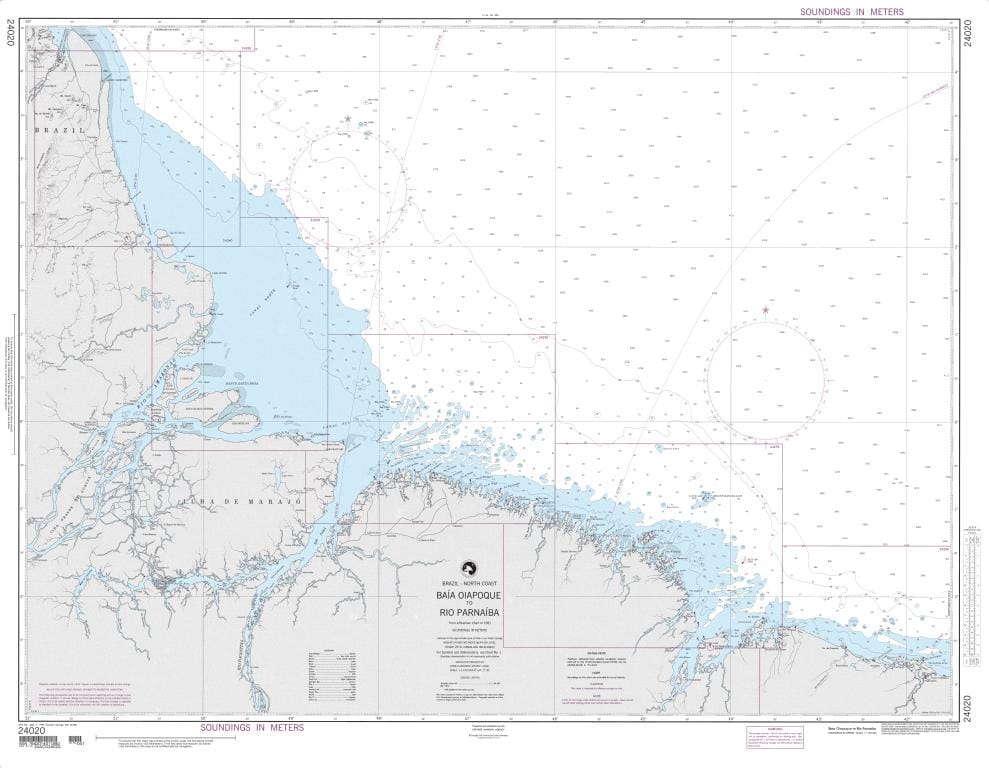 NGA Nautical Chart 24020: Baia do Oiapoque to Rio Parnaiba