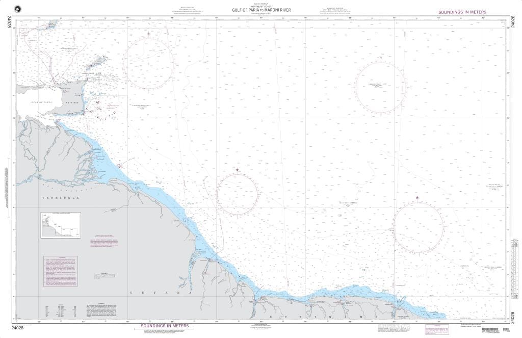 NGA Nautical Chart 24028: Gulf of Paria to Maroni River (Northeast Coast-South America)
