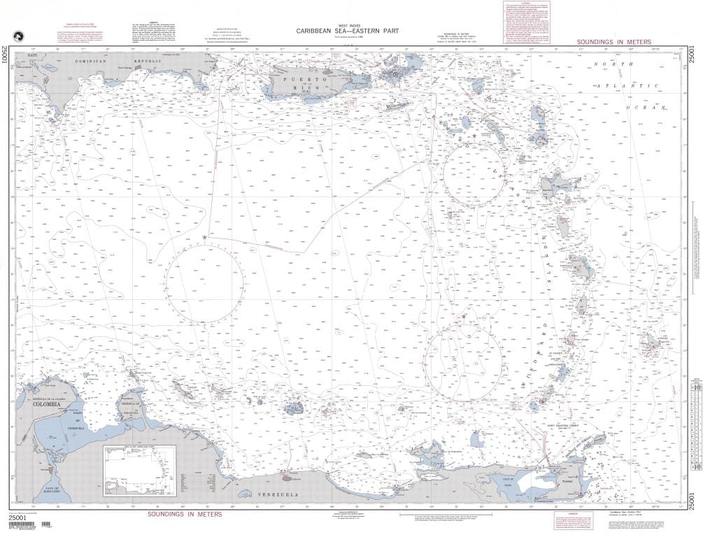 NGA Nautical Chart 25001: Caribbean Sea-Eastern Part