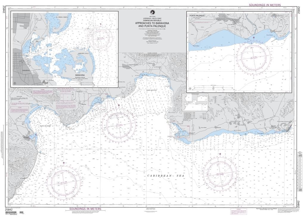 NGA Nautical Chart 25842: Approaches to Barahona and Punta Palenque