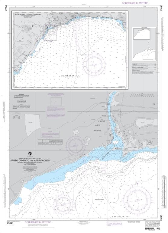NGA Nautical Chart 25848: Dominican Republic-South Coast Plans: A. Puerto de Haina