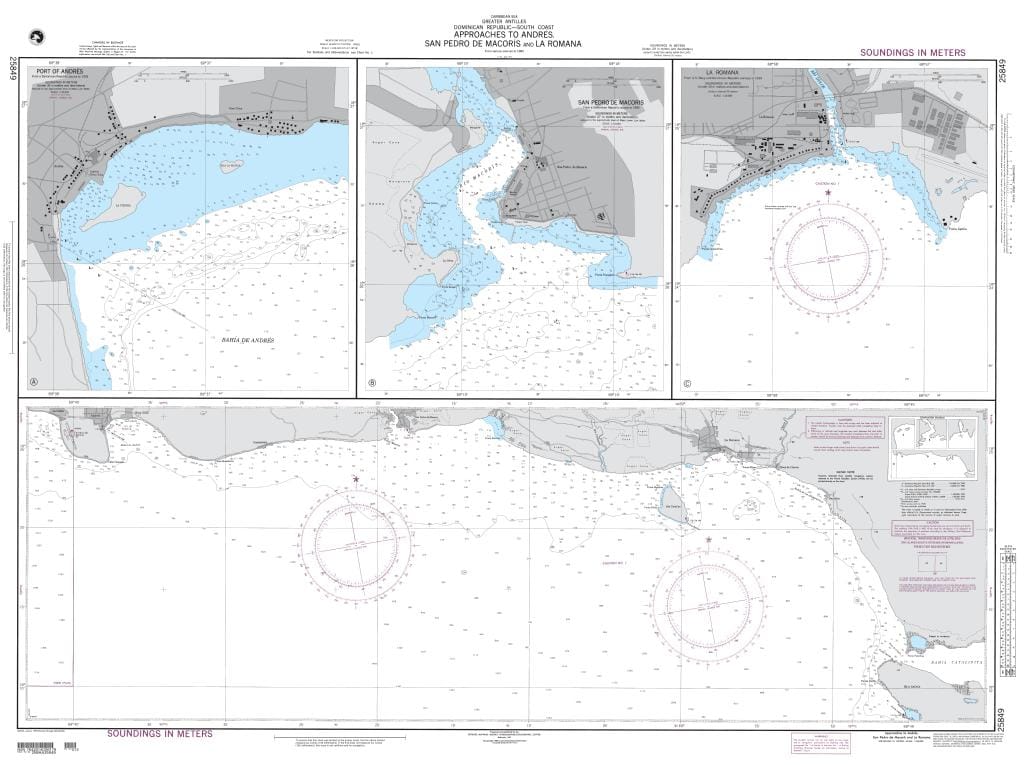 NGA Nautical Chart 25849: Approaches to Andres, San Pedro de Macoris and La Romana
