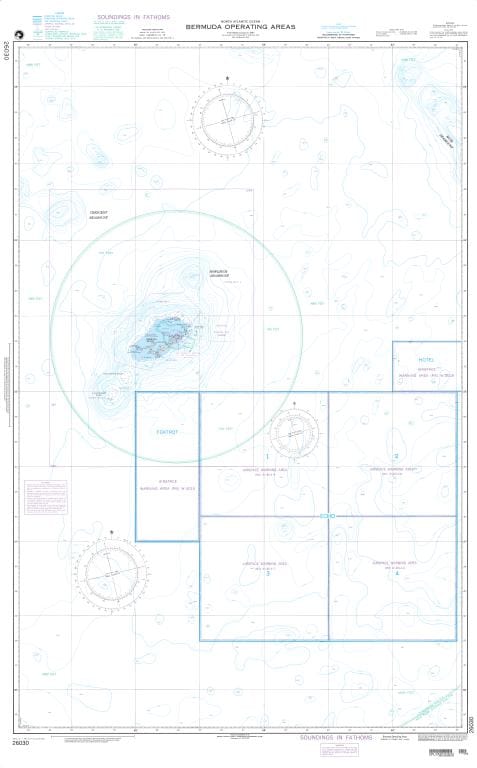 NGA Nautical Chart 26030: Bermuda Operating Areas (OMEGA)