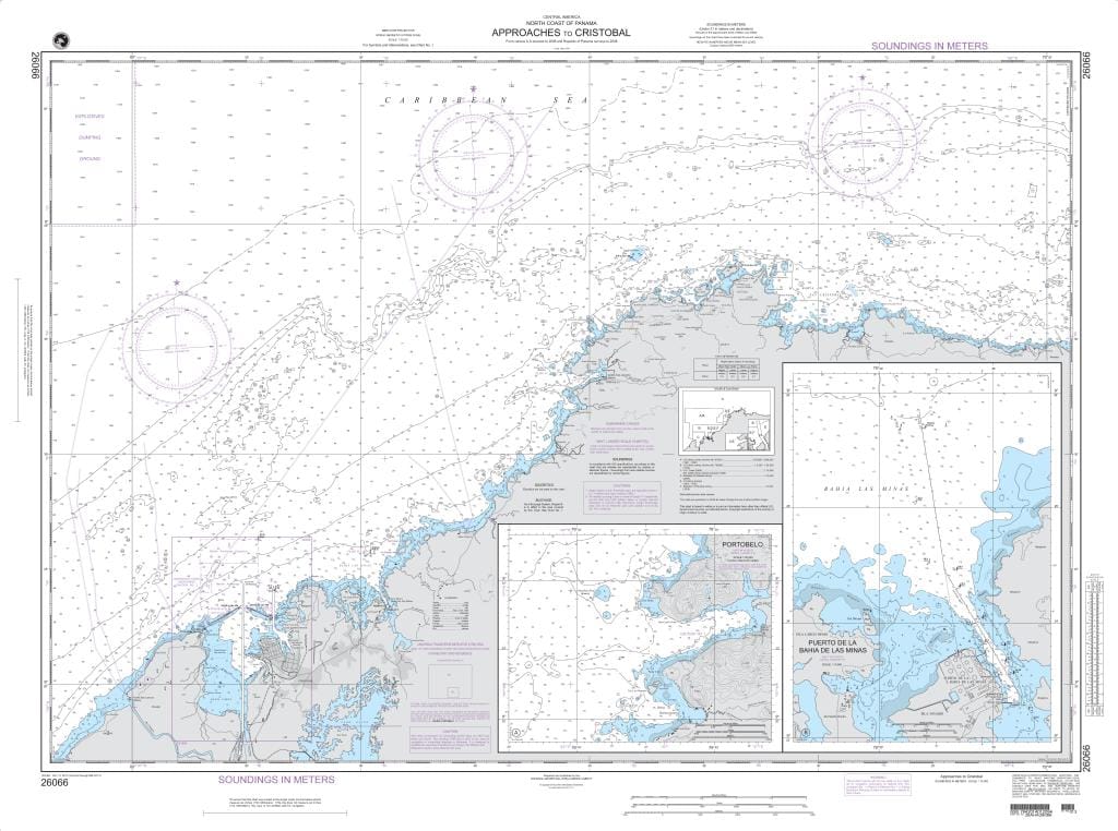 NGA Nautical Chart 26066: Approaches to Cristobal