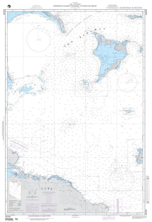 NGA Nautical Chart 26240: Crooked Island Passage to Punta de Maisi