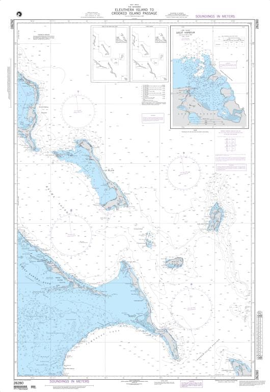 NGA Nautical Chart 26280: Eleuthera Island to Crooked Island Passage