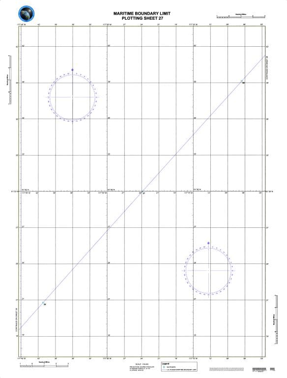 NGA Nautical Chart 27: Maritime Boundary Limit Plotting Sheet 27
