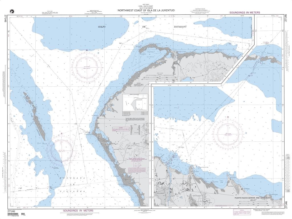 NGA Nautical Chart 27146: Northwest Coast of Isla de la Juventud