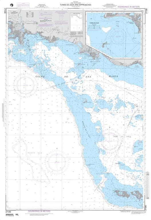 NGA Nautical Chart 27186: Tunas de Zaza and Approaches
