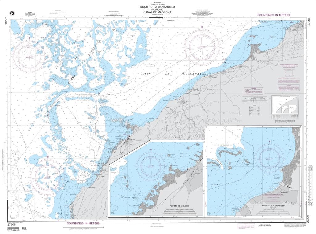 NGA Nautical Chart 27206: Niquero to Manzanillo including Canal de Madrona