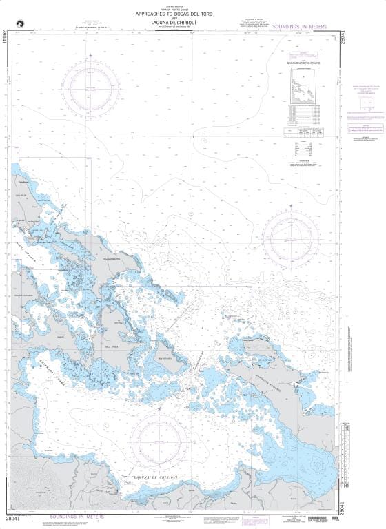 NGA Nautical Chart 28041: Approaches to Bocas del Toro and Laguna de Chiriqui