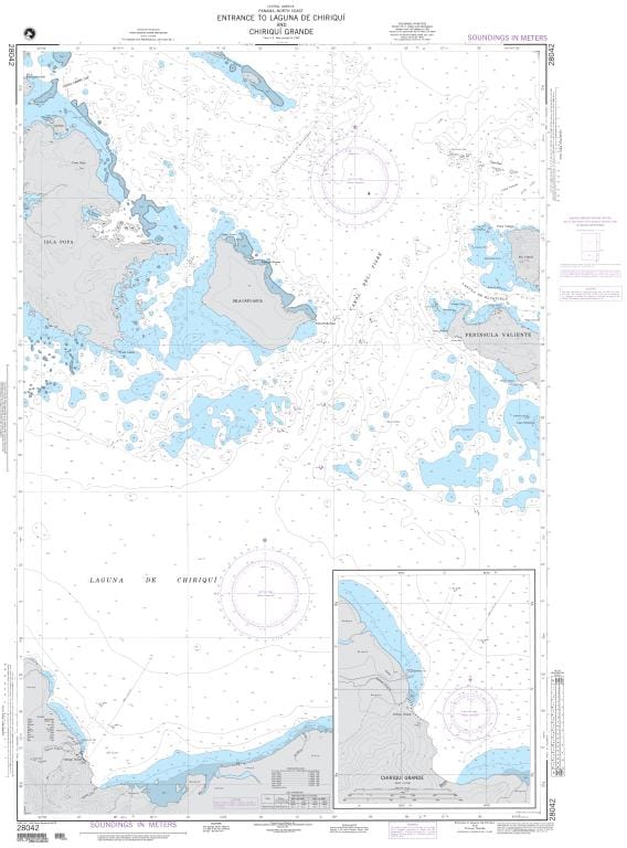 NGA Nautical Chart 28042: Entrance to Laguna de Chiriqui and Chiriqui Grande