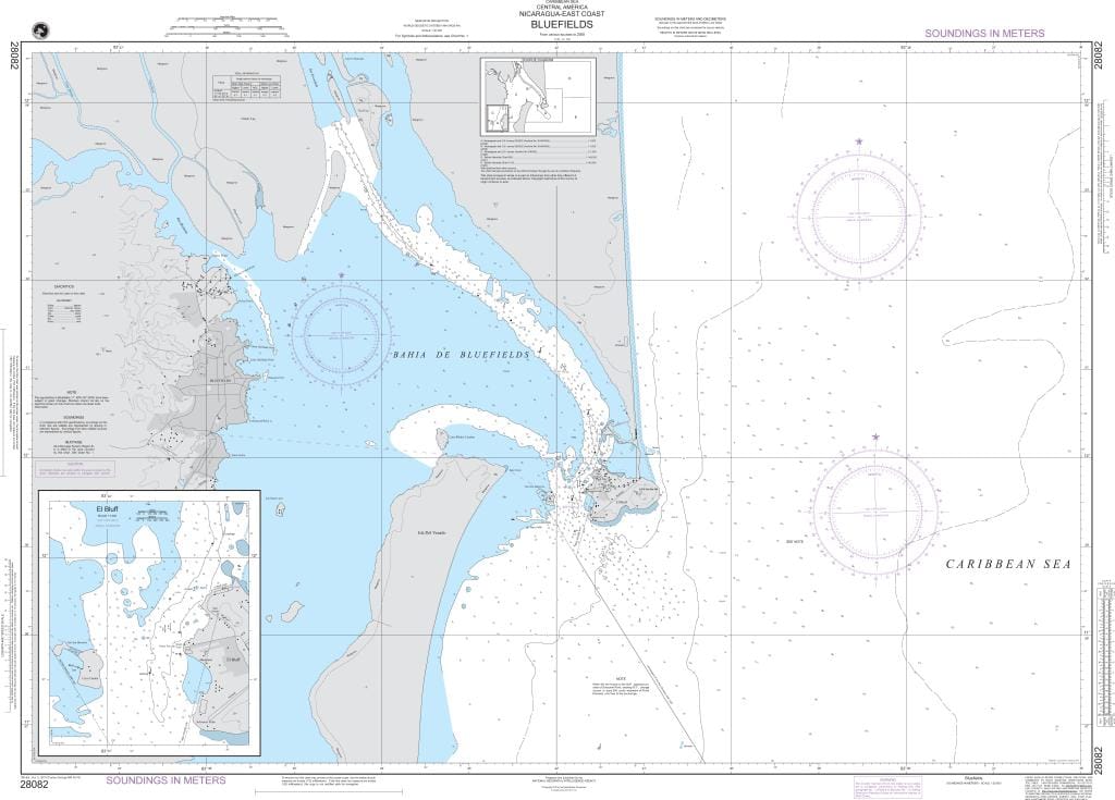 NGA Nautical Chart 28082: Bluefields (Nicaragua)