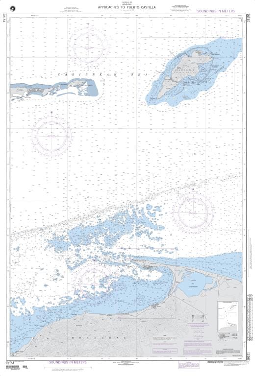 NGA Nautical Chart 28151: Approaches to Puerto Castilla
