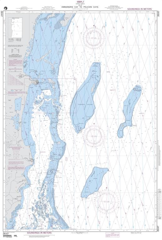 NGA Nautical Chart 28167: Ambergris Cay to Pelican Cays