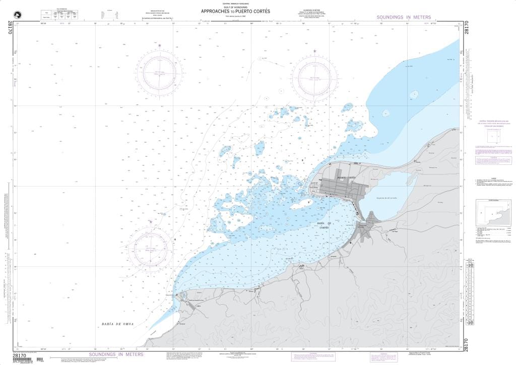 NGA Nautical Chart 28170: Approaches to Puerto Cortes (Gulf of Honduras)