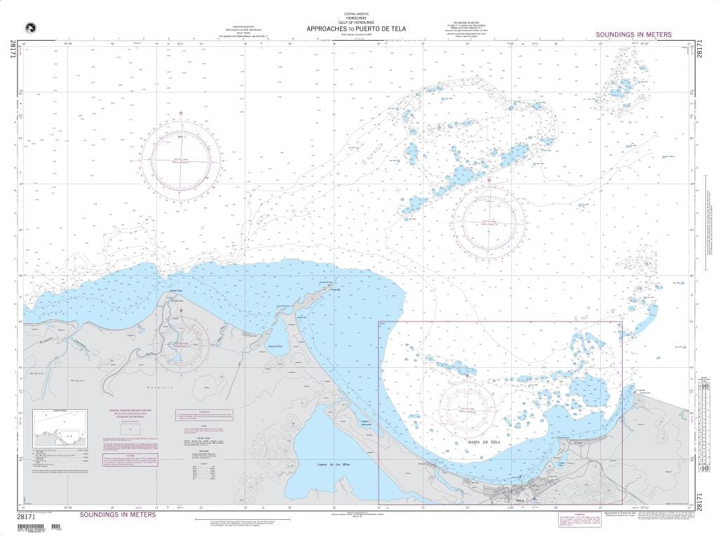 NGA Nautical Chart 28171: Approaches to Puerto de Tela (Gulf of Honduras)
