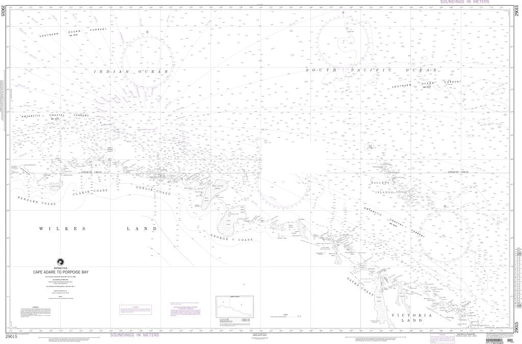 NGA Nautical Chart 29015: Cape Adare to Porpoise Bay