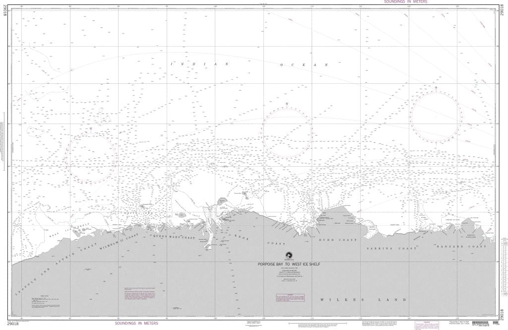 NGA Nautical Chart 29018: Porpoise Bay to West Ice Shelf