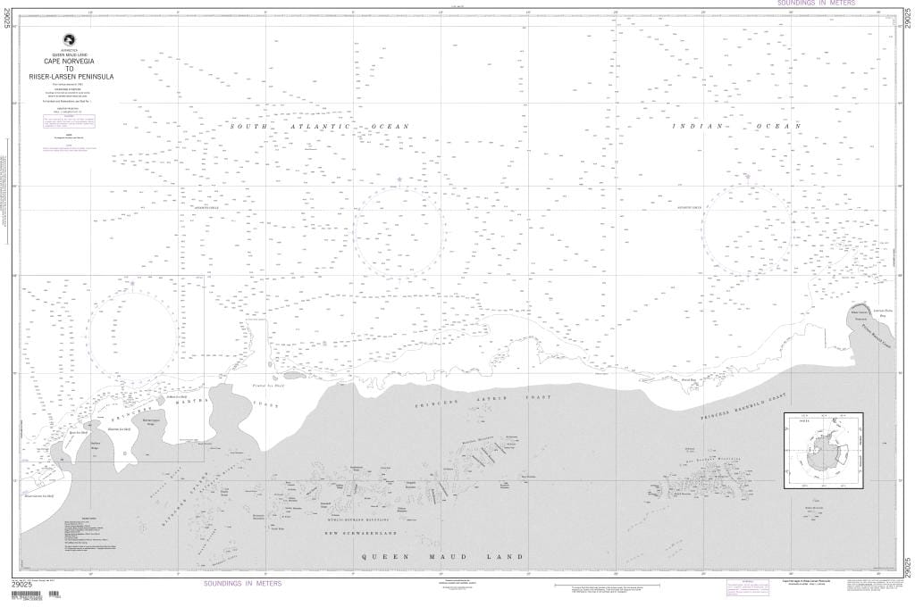 NGA Nautical Chart 29025: Cape Norvegia to Riiser-Larsen Peninsula (Queen Maud Land)