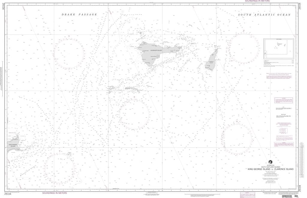 NGA Nautical Chart 29104: King George Island to Clarence Island