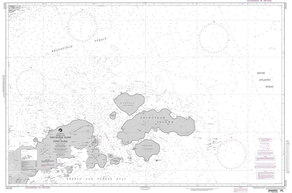 NGA Nautical Chart 29105: King George Island to Corry Island (Weddell Sea)