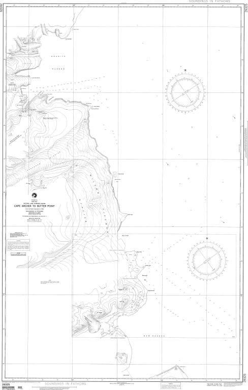 NGA Nautical Chart 29325: Cape Archer to Butter Point (Victoria Land-McMurdo Sound)
