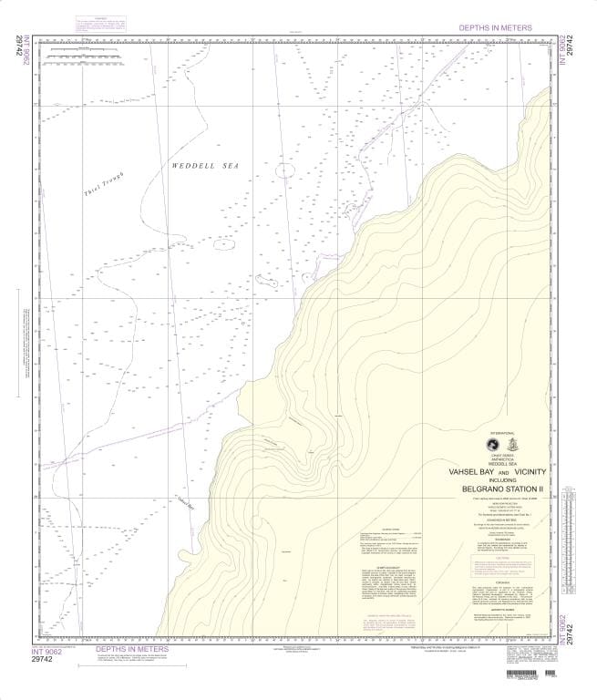 NGA Nautical Chart 29742: Vahsel Bay and Vicinity including Belgrano Sy=tation II