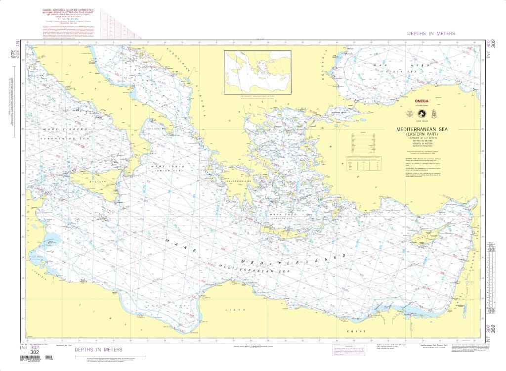NGA Nautical Chart 302: Mediterranean Sea-Eastern Part