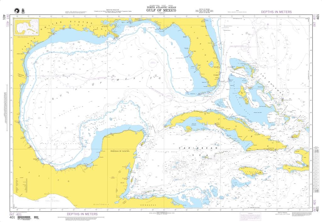 NGA Nautical Chart 401: Gulf of Mexico