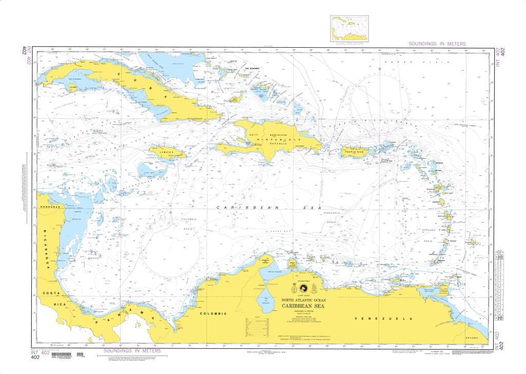NGA Nautical Chart 402: Caribbean Sea (OMEGA)