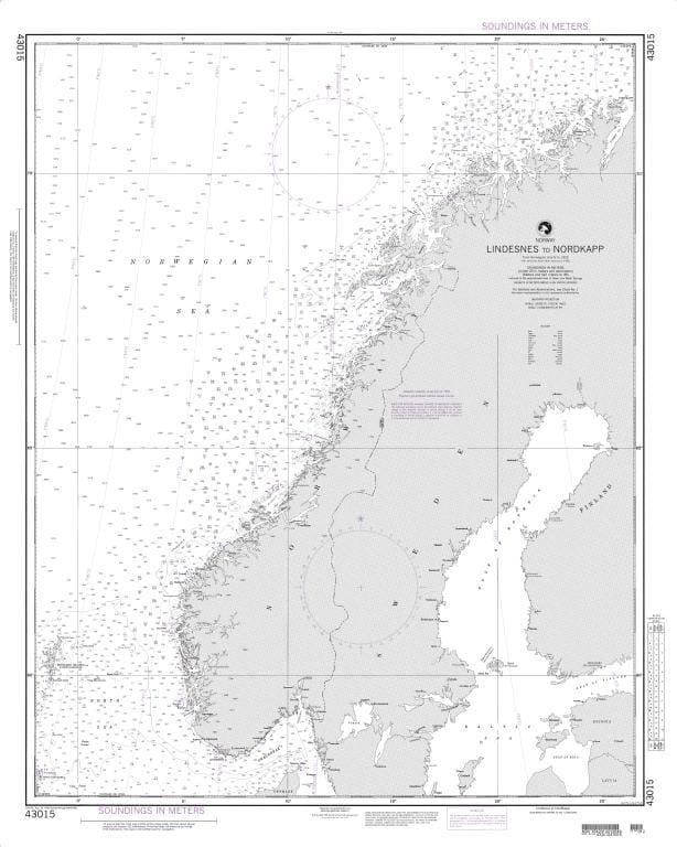 NGA Nautical Chart 43015: Lindesnes to Nordkapp