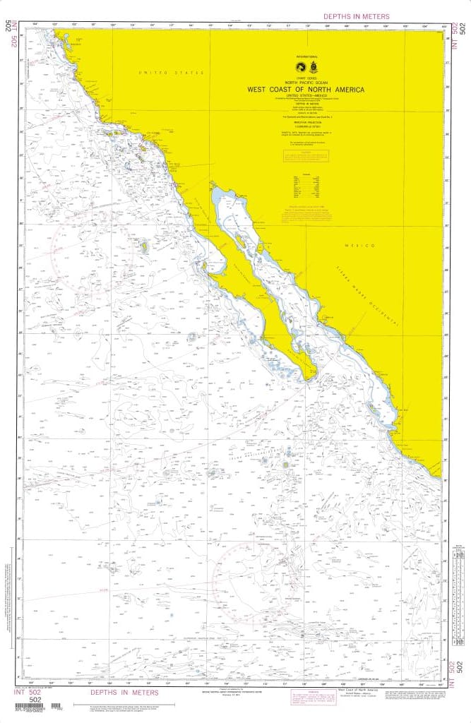 NGA Nautical Chart 502: United States-Mexico (West Coast of North America) (OMEGA)