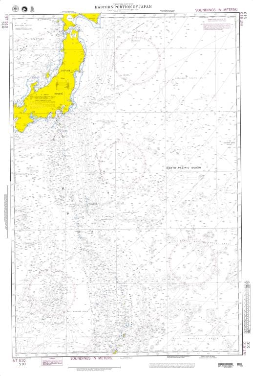 NGA Nautical Chart 510: Eastern Portion of Japan