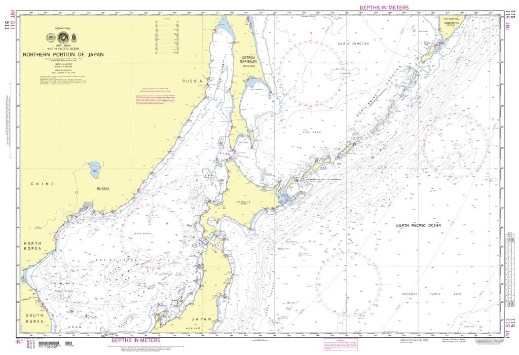NGA Nautical Chart 511: Northern Portion of Japan