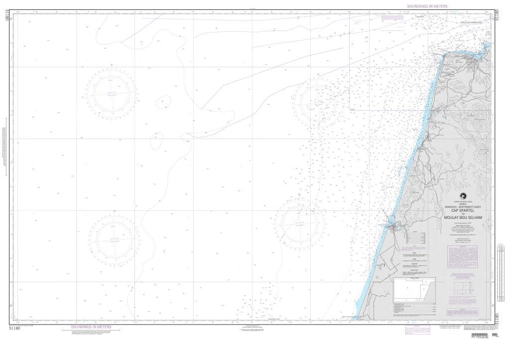 NGA Nautical Chart 51180: Cap Spartel to Moulay Bou Selham (Morocco)