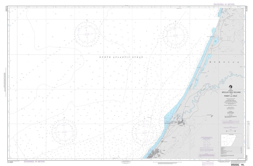 NGA Nautical Chart 51200: Moulay Bou Selham to Rabat and Sale (Morocco)