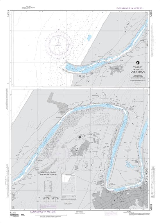 NGA Nautical Chart 51201: Oued Sebou Panels: A. Entrance to Oued Sebou