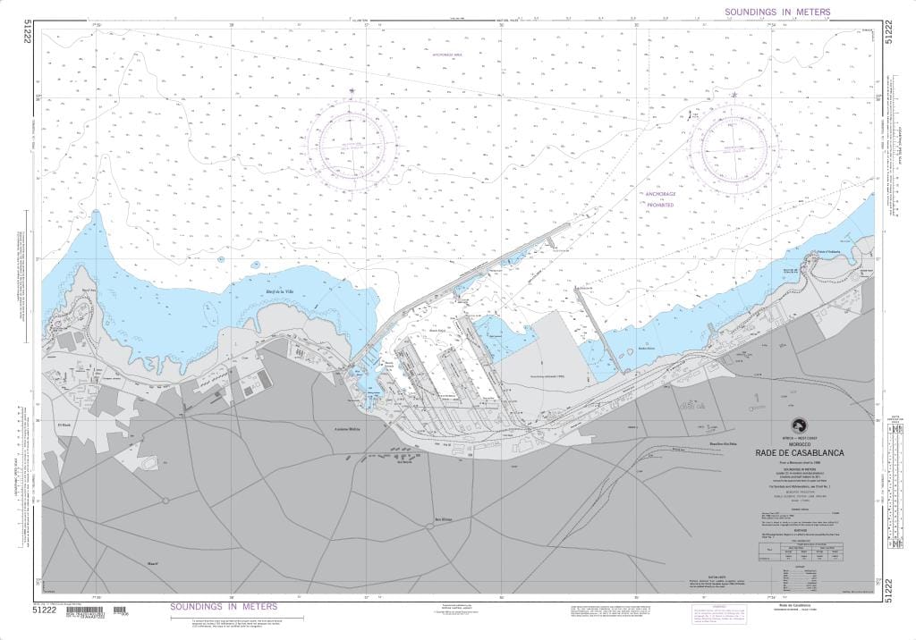 NGA Nautical Chart 51222: Rade de Casablanca (Morocco)