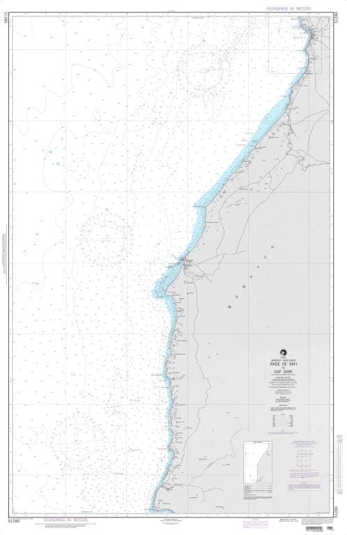 NGA Nautical Chart 51280: Rade de Safi to Cap Ghir