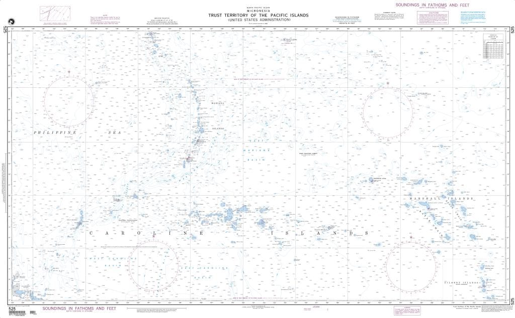 NGA Nautical Chart 525: Trust Territory of the Pacific Islands (Micronesia)