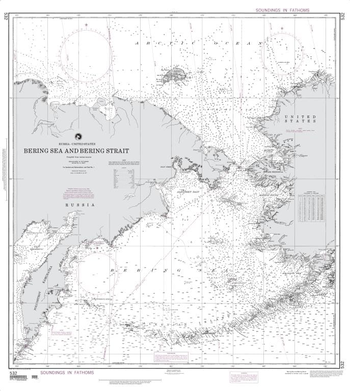 NGA Nautical Chart 532: Bering Sea and Bering Strait