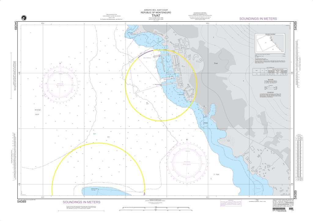 NGA Nautical Chart 54089: Tivat