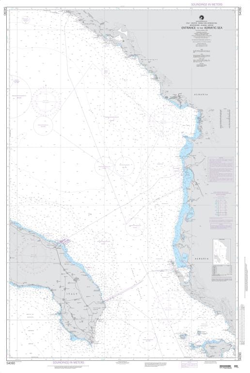 NGA Nautical Chart 54090: Entrance to the Adriatic Sea
