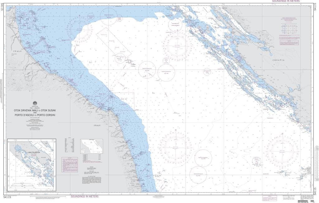 NGA Nautical Chart 54115: Otok Drvenik Mali to Otok Susak and Porto d'Ascoli to Porto Corsini