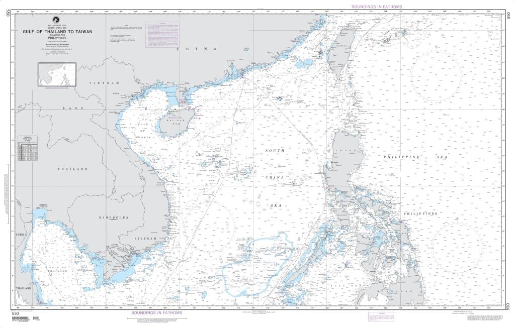 NGA Nautical Chart 550: Gulf of Thailand to Taiwan including the Philippines (OMEGA)