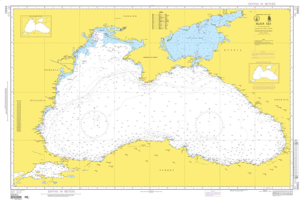 NGA Nautical Chart 55001: INT. 310, Black Sea