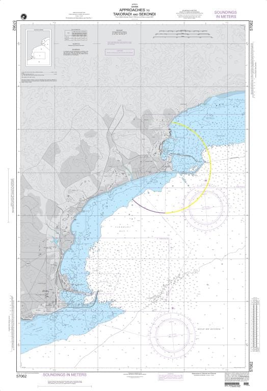 NGA Nautical Chart 57062: Approaches to Takorad iand Sekondi (Ghana)