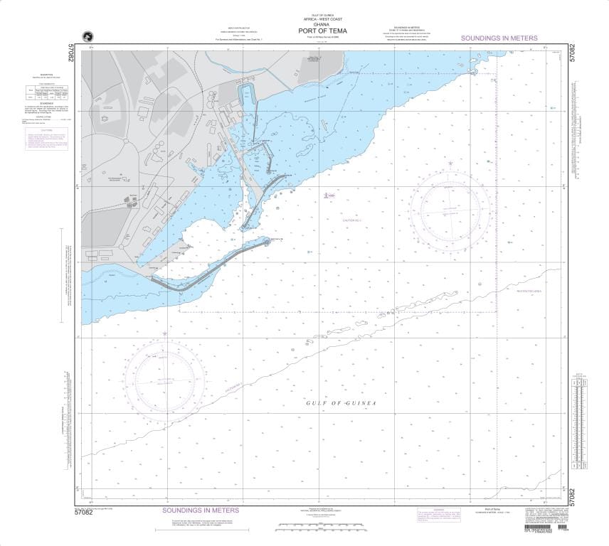 NGA Nautical Chart 57082: Port of Tema and Accra Roads (Ghana) Plans: A. Port of Tema