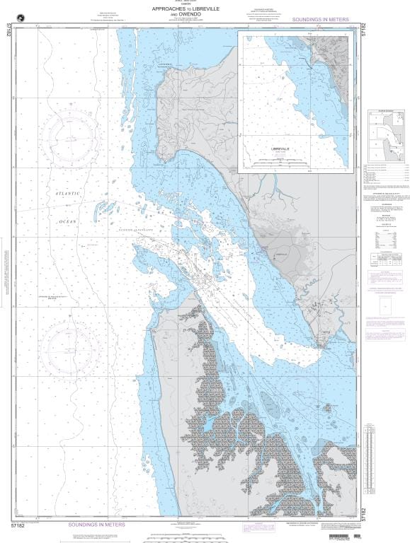 NGA Nautical Chart 57182: Approaches to Libreville and Owendo